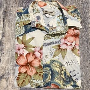 🌺🌺Men’s L Hawaiian Shirt- Floral Maps